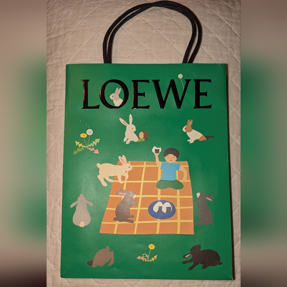 Loewe Suna Fujita Empty Shopping Bag Green VGC